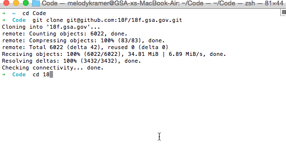 Screenshot: how to use git status
