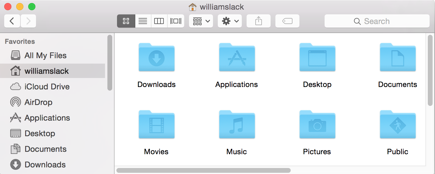 Screenshot: home directory